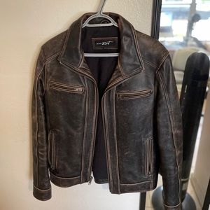 Genuine brown leather jacket